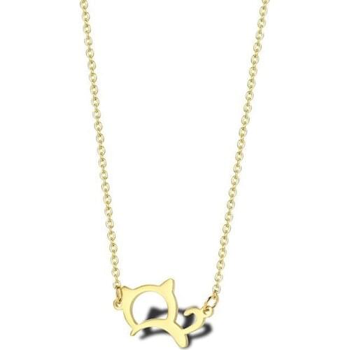 RIR Naughty Cute Lucky Tiny Cat Necklace Kitty Pendant Cat Lover Necklace Gift for Animal Lovers Jewelry Kitten Pendant Necklace