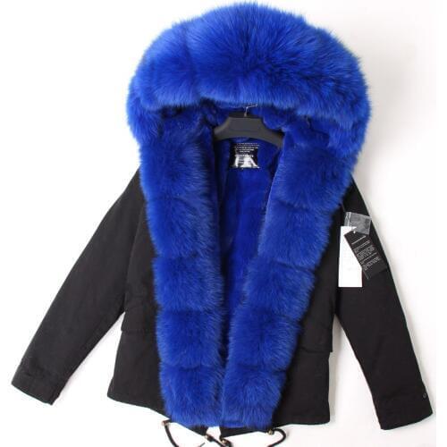 2018 New Warm Real Fox Fur Collar Door Pimping Parkas for Women Detachable Fur Inner Warm Coat Leisure Winter Jacket Female