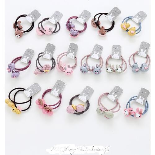 2PCS New Cute Cartoon Red Cherry Princess Headwear Kids Elastic Hair Bands Children Ropes Girls Accessories Baby Headdress