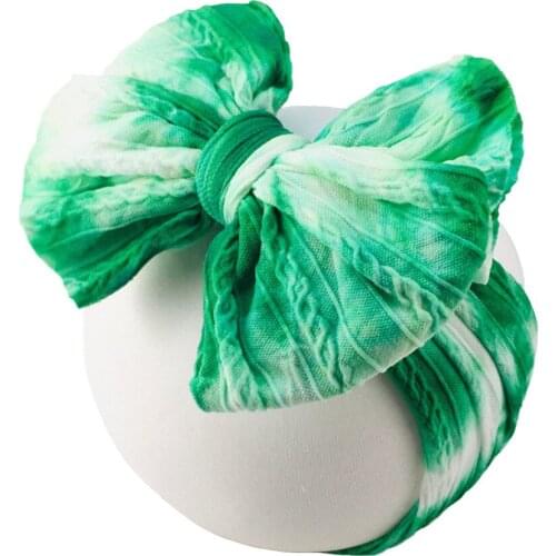 16PC/lot 2020 New Ribbed Nylon Headband,Cable Knit Nylon Baby Turban Head wraps for Baby Girls Knot Bows Hair Accessories