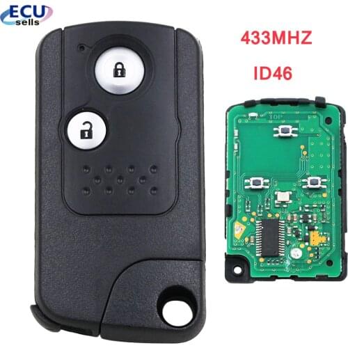 2 Buttons Remote Key Fob 433MHZ ID46 Chip For Honda CRV Accord Civic Odyssey Intelligent Smart Keyless Entry Control