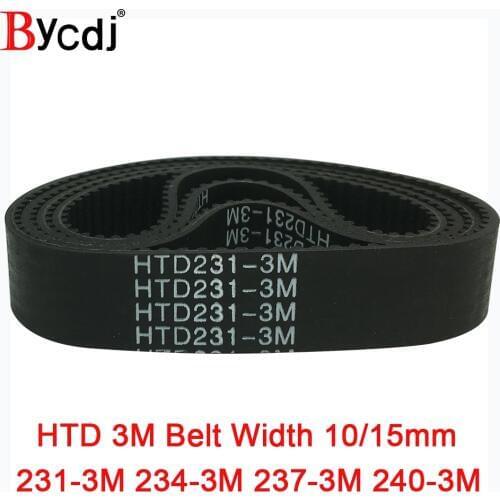 Arc HTD 3M Timing belt length=231 234 237 240 width 6-25mm Teeth77 78 79 80 HTD3M synchronous pulle231-3M 234-3M 237-3M 240-3M