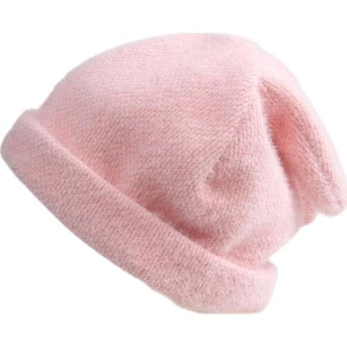 Q1QA Rabbit Hat Ear Hat Funny Plush Hat for Women Girls Cosplay Christmas Party Holiday Hat Multi Color Winter Knit