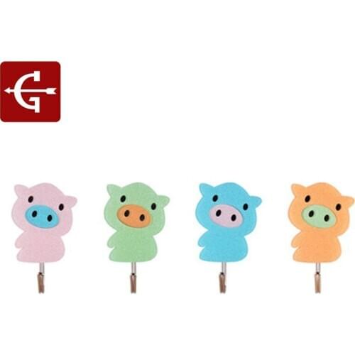 Lovely Cartoon Animal Self Adhesive Door Wall Strong Hangers Suction Cup Sucker Wall Hooks Hanger For Kitchen Accessories