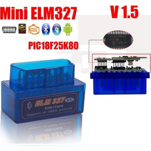 Super ELM327 V1.5 Chip PIC18F25K80 mini V2.1 OBD2 ELM 327 Bluetooth Adapter Android/Symbian/pc on OBD2 OBD II Protocol FW V1.5