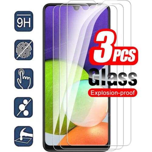 3pcs Full Cover Protective Glass For Samsung Galaxy A22 4G A 22 2021 A225F 6.4" Tempered Glass Screen Protector Cover Phone Film