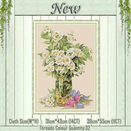 Yellow flower vase beauty diy decor painting counted printed on canvas DMC 14CT 11CT Cross Stitch Needlework Sets Embroidery kit