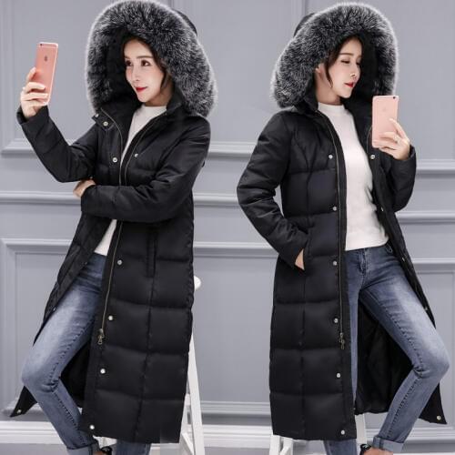 Tcyeek 2020 Winter Jacket Women Big Fur Coat White Duck Down Jackets Korean Fashion Long Ladies Clothes Jaqueta Feminina LWL744