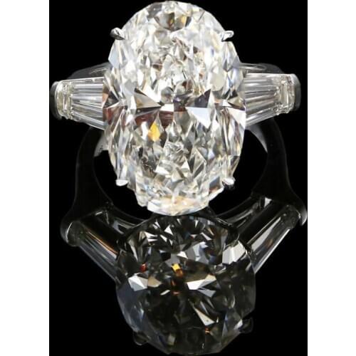 Real 925 sterling silver Oval cut 4CT Diamond Rings for Women Eternal engagement ring set Topaz Gemstone Brand fine 925 jewelry