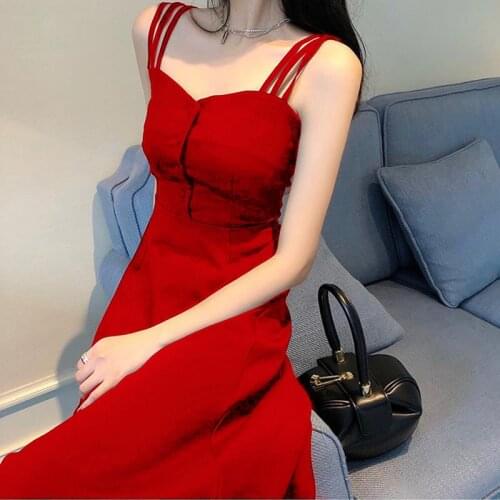 2021 Summer New Black Fashion Temperament Slim-Fit Figure Flattering Long Dress Sexy Sling Dress Long off-Shoulder Dress