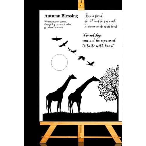 ZhuoAng Giraffe Autumn Blessing Clear Stamps Card Making Holiday Decorations For scrapbooking Transparent stamps 13*13cm