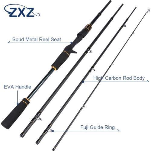 ZXZ 2.1m/2.4mLure Rod 4 Section Casting Travel Carbon Spinning Rod Vava De Pesca Pole Portable Fishing Rod Saltwater Rod