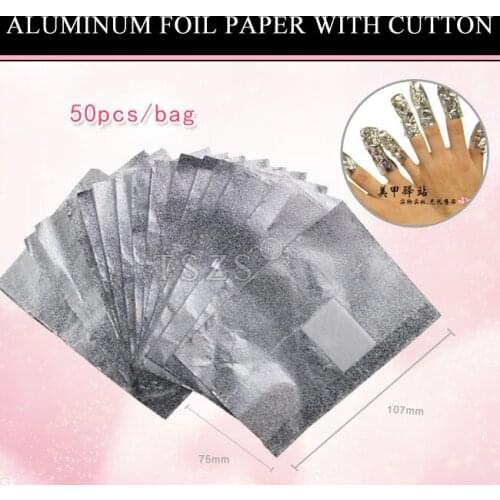 1bag/lot nail art Aluminum Foil Paper with cutton FOR UV gel wraps remover