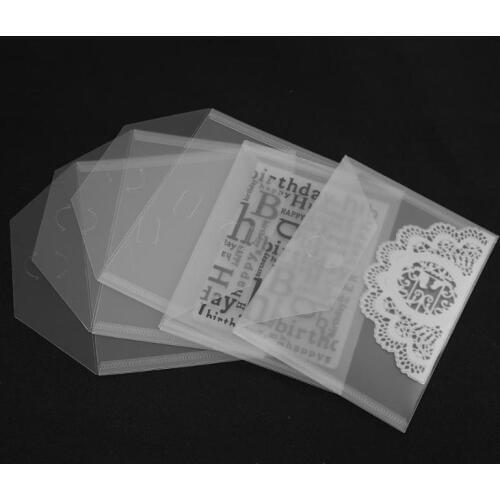 10pcs Transparent Dies Stamps Collections Case DIY Scrapbooking Stencil Cutting Dies Storage Set Template Holder Storage Pouch