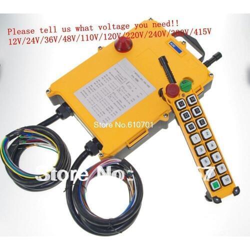16 Channels 1 Speed 1 Transmitters Hoist Crane Truck Radio Remote Control System with E-Stop Tell us the voltage you need