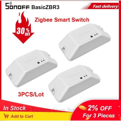 3PCS Itead SONOFF BASICZB R3 Universal Module Switch Zigbee Smart Switch Zigbee Breaker Module SmartThings APP Works With Alexa