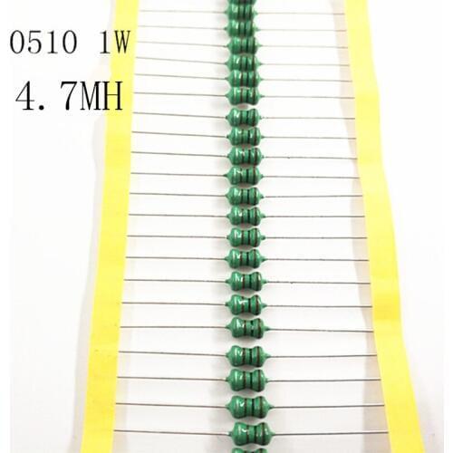 50pcs/lot 1W Chromatic ring inductor DIP 0510 4.7MH AL0510-472K inductance
