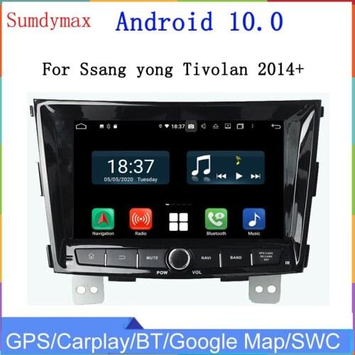 8" android 10 car multimedia player for Ssang yong Tivolan 2014car audio gps with 8core RAM 4G bluetooth built in wifi radio