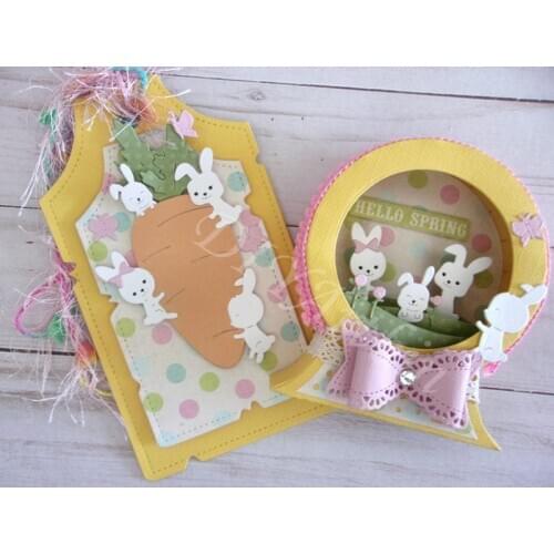 Big carrot Four rabbit New dies 2020 Anniversary Metal die cutters for easter scrapbooking Birthday stencils die for decor