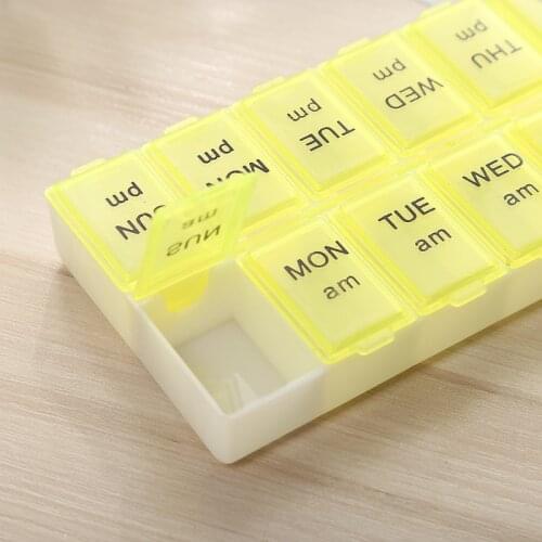 7/14 Grids 7 Days Weekly Candy Pill Case Medicine Tablet Dispenser Organizer Pill Box Splitters Pill Storage Organizer Container