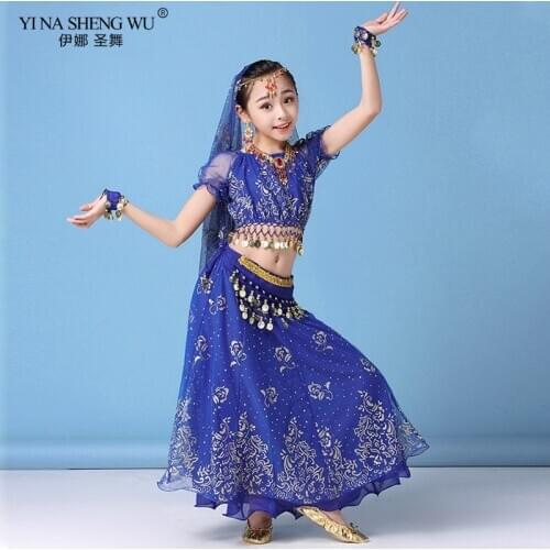 Children Adult Belly Dance Costume Indian Dance Oriental Dance Performance Clothing Bollywood Belly Dance Costume 2/3/5 pcs Set