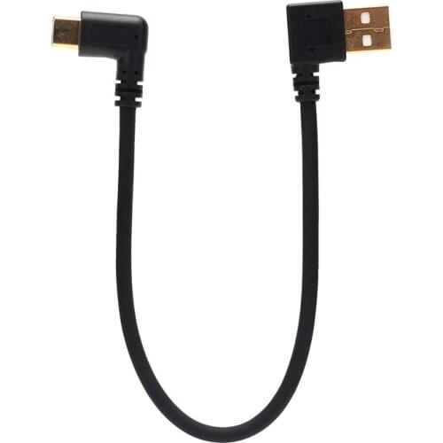 20cm USB Cable for IPhone Type C Short 2.4A Fast Charging Cable Elbow 90 Degree USB C Micro USB Data Cable for All Smartphones