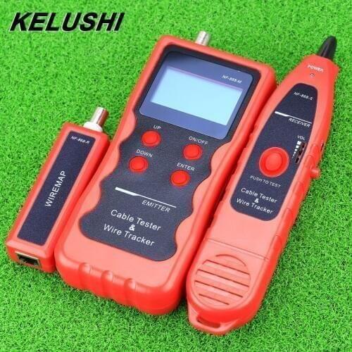 KELUSHI Newest NF-868 English version Network Cable Tester Wire Tracker Cable Scanner Breakpoint Tester FOR RJ45/RJ11/BNC/USB