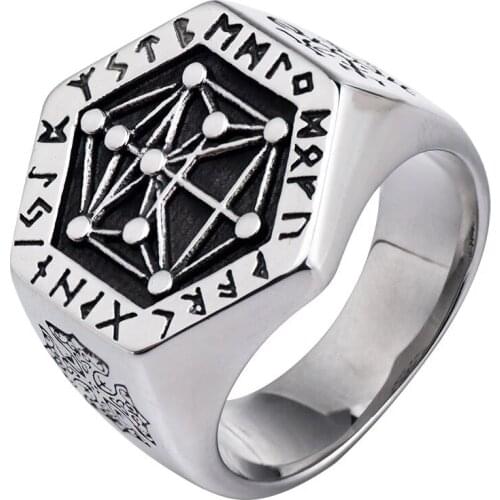 Nordic Viking Ring Mens Personality Retro European and American Student Titanium Steel Ring Jewelry