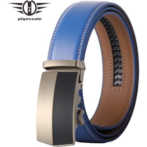 Plyesxale New Hot Selling Men Belt Fashion Alloy Automatic Buckle Belt Business Affairs Casual Belt Genuine Leather Luxury B530