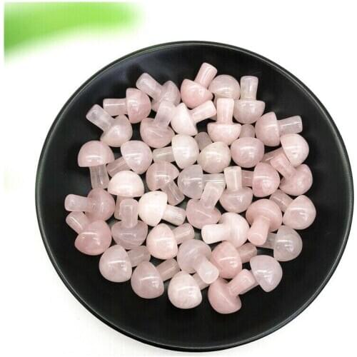 Natural Pink Quartz Crystal Mushroom Shaped Polished Stonea Decor Healing Gift Natural Stones and Minerals
