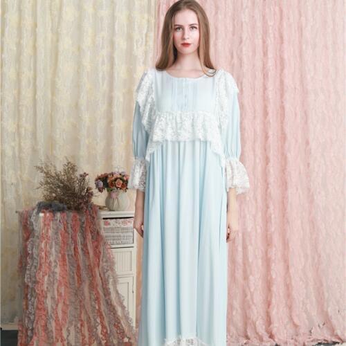 Nightgown Lace Lace Cotton Sleepwear Dress Princess Woman Nightgowns Sleepshirts Ladies Comfortable Sleep Lounge Long Nightdress