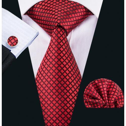2017 Barry.Wang New Men`s Tie Silk Jacquard Woven Gravata Necktie Hanky Cufflinks Set For Business Wedding Party FA-1607
