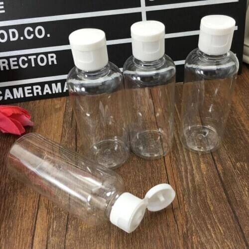 100ml Transparent Refillable Bottle Flip Cap Shampoo Cosmetic Containers Travel Portable Cream Squeeze Bottles Container