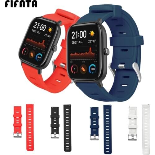 FIFATA Smartwatch Bracelet Strap For Xiaomi Amazfit GTS BIP Silicone Watchband For Amazfit GTR Stratos Pace Sports Wrist Strap