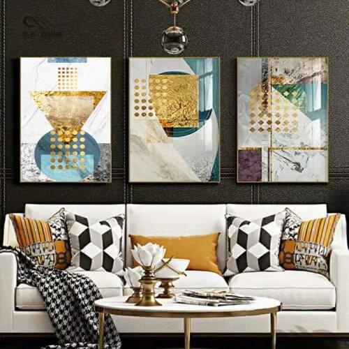 Modern Abstract Decorative Painting Living Room Poster Printmaking Study Room Oil Painting Nordic Combination Canvas Mural