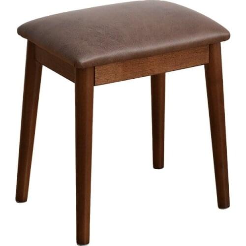 All solid wood makeup stool modern soft bag desk stool creative fabric net red dressing table stool home dining stool