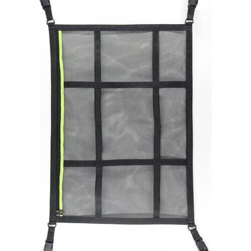 Car Ceiling Storage Net Pocket Car Roof Interior Cargo Net Bag Portable Car Trunk Storage Pouch For Van SUV