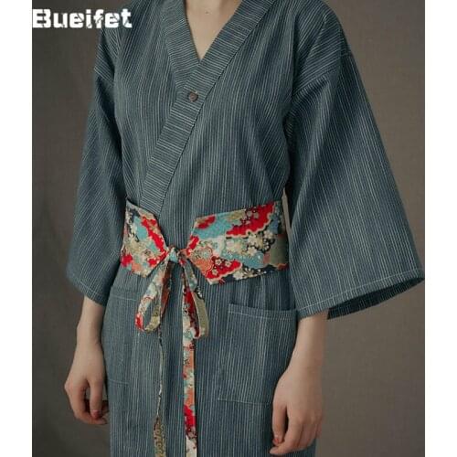 Japanese Kimono Traditional Harajuku Yukata Costume Women Leisure Pajamas Long Sleeve Fashion Homewear Nightgown National Kimono