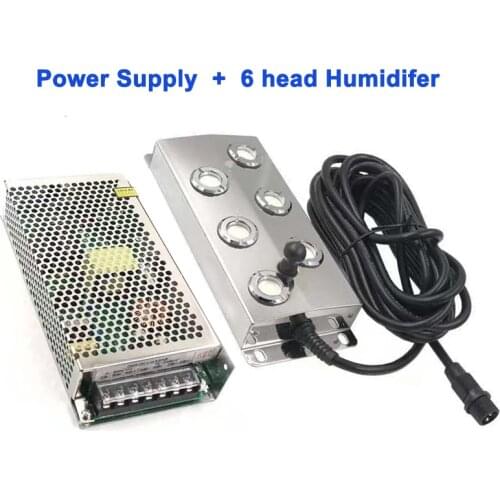 HEMAN Ultrasonic Atomizer Industrial Humidifier Fog Machine Parts Ultrasonic Mist Maker Fogger 6 Head With Power