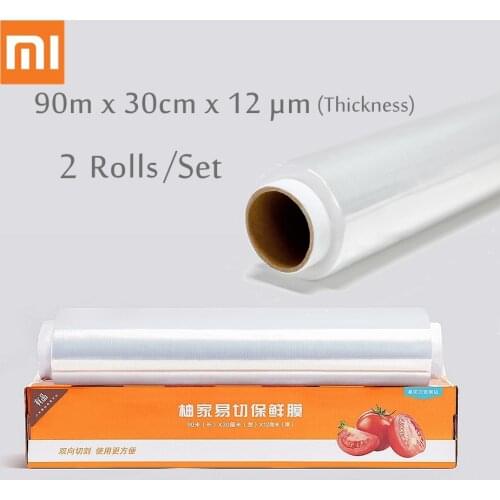 Xiaomi Youpin 2 Rolls Food Preservative Film 90m*30cm Household Plastic Food Wrap Cling Film Fresh Fruit Vegetable Kitchen Tool