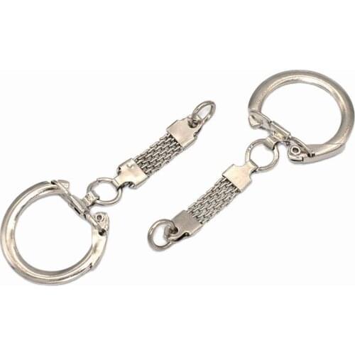 1'' Stainless Steel Convenient Key Chain Ring Split Ring Starter Chain Base Metal Key Ring Pendant Key Fob Hardware 10pcs