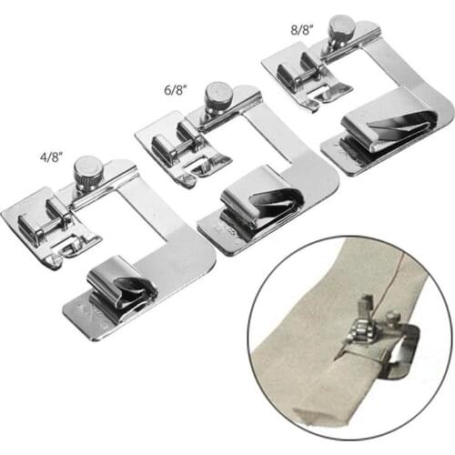 1PC 13/19/22mm High Quality Domestic Sewing Machine Foot Presser Foot Rolled Hem Feet For Brother Singer Sewing Accessories