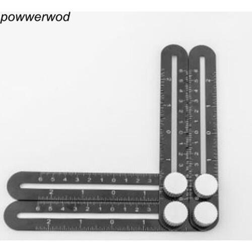 1Pcs Multi-Angle Template Scale Ruler 6-Sided Folding Rulers Angle Ruler with Tile Positioning Aperture Ruler Gauges Tool