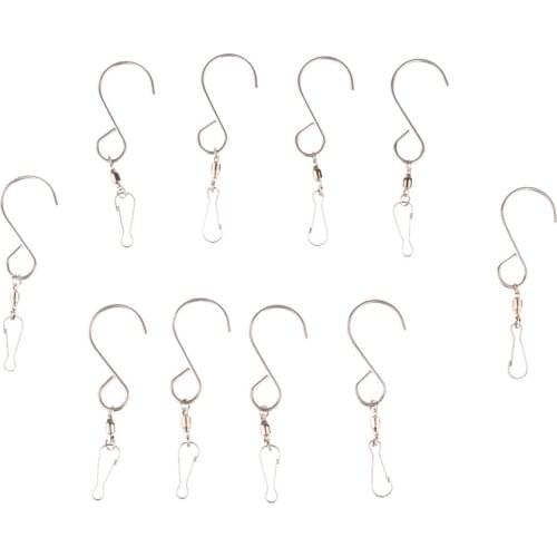 10 Piece S Shape Hook Stainless Steel Kitchen Bathroom Clothes Hanging S-Hook Hangers Clip #1