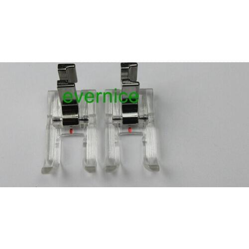 2 Clear Plastic Open Toe Satin Stitch Foot for Singer Janome Kenmore Brother Bernette