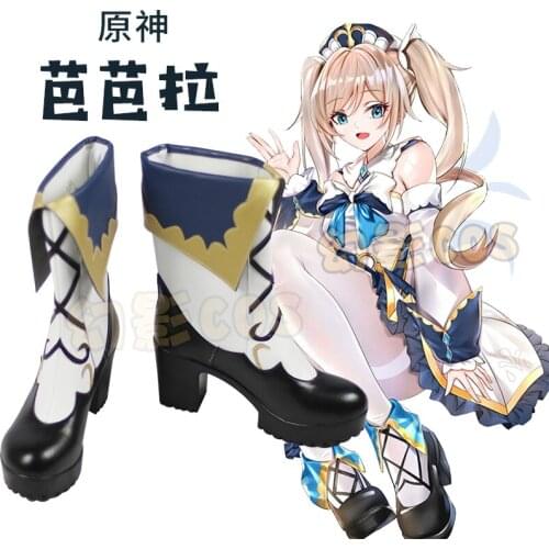 2021 Hot Game Genshin Impact Barbara Lolita Shoes Cosplay Shoes Cosplay Costumes Accessories Toys Props Fancy Halloween Gifts