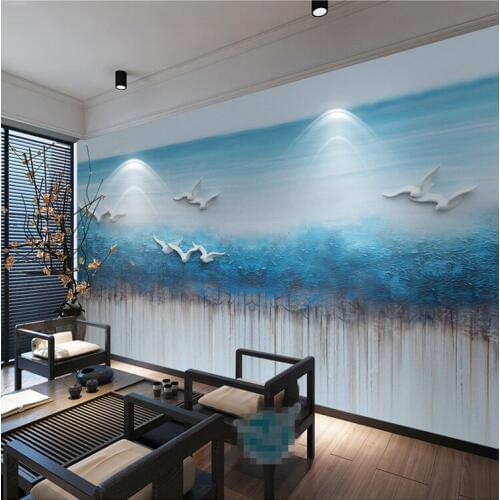 3D 8D three-dimensional relief mural abstract bird living room TV background wallpaper bedroom sofa custom wall covering