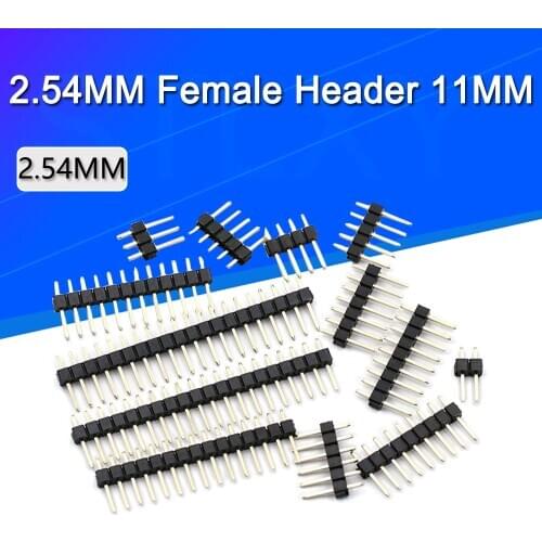 50/20/10Pcs 2.54mm Single Row Male 1/2*40P PCB Board Pin Header Connector Strip Pinheader 2/3/4/5/6/8/10/12/20/40Pin For Arduino