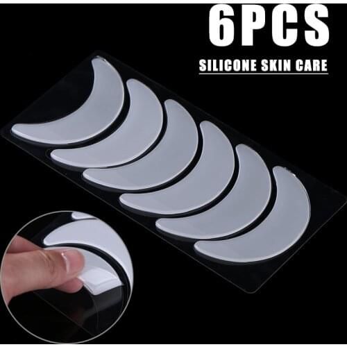 6pcs Reusable Silicone Patch Under Eye Face Pad Anti-aging Anti-Wrinkle Facial Sticker Transparent Patches Skin Care