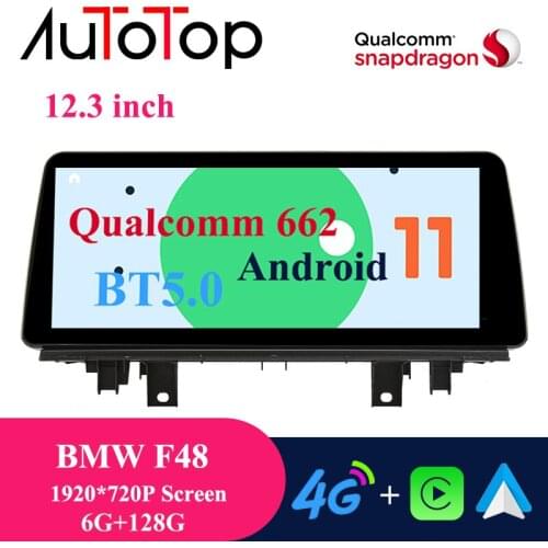 AUTOTOP 12.3" Qualcomm Carplay Android 11 Car Multimedia Player for BMW X1 F48 2016-2017 NBT 1920*720P Screen 6G+128G BT Wifi